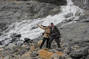 Wasserfall am Bow Glacier