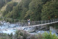 Hängebrücke am Rob Roy Glacier