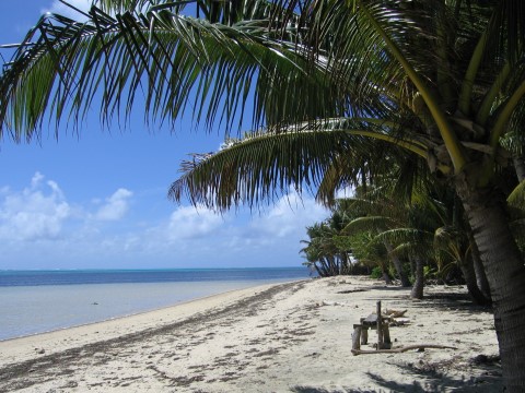 kilometerlanger Strand auf Yap